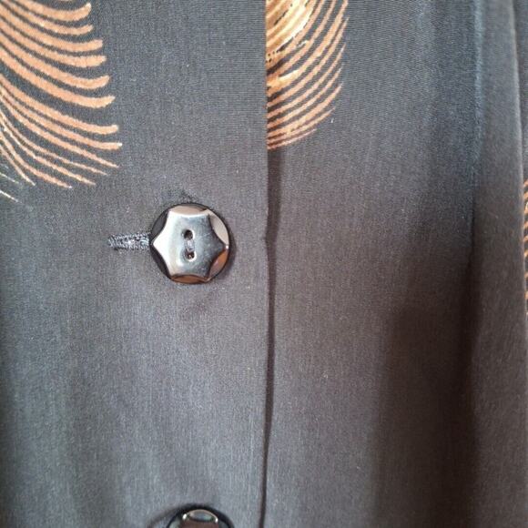 Romans Black Peter Pan Collar Babydoll Tunic Blouse Women Size 32W Retro Goth - Picture 6 of 7